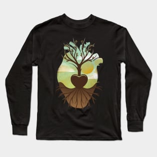 Natural Heart Vintage Design Long Sleeve T-Shirt